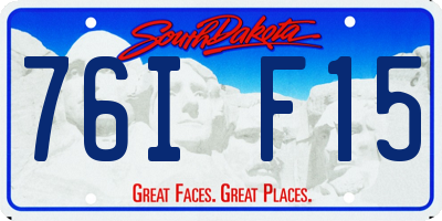 SD license plate 76IF15
