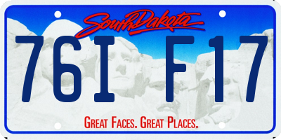 SD license plate 76IF17