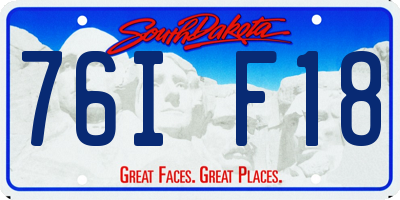 SD license plate 76IF18