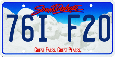 SD license plate 76IF20