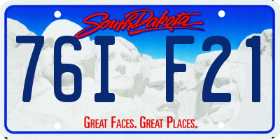 SD license plate 76IF21