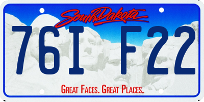 SD license plate 76IF22