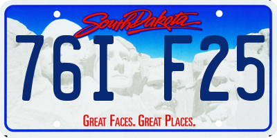 SD license plate 76IF25