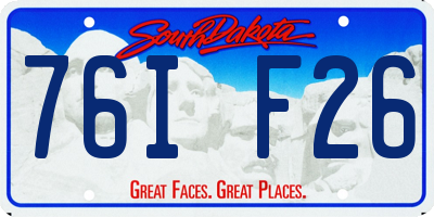 SD license plate 76IF26