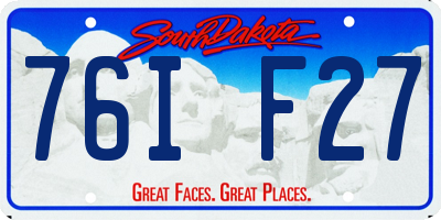 SD license plate 76IF27