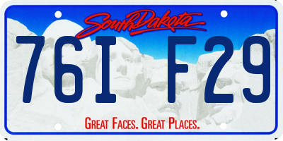 SD license plate 76IF29
