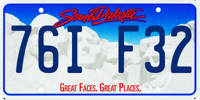 SD license plate 76IF32