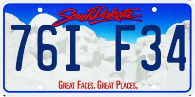 SD license plate 76IF34