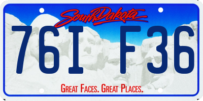 SD license plate 76IF36