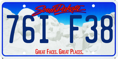 SD license plate 76IF38