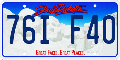 SD license plate 76IF40