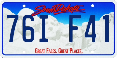 SD license plate 76IF41