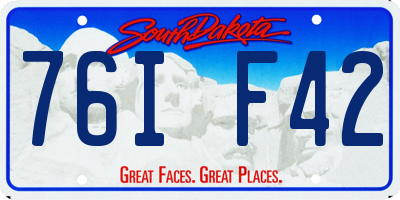 SD license plate 76IF42