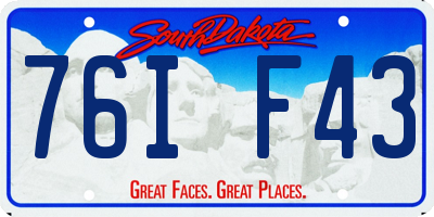 SD license plate 76IF43
