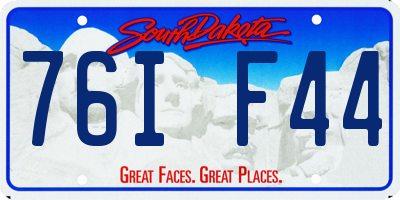 SD license plate 76IF44