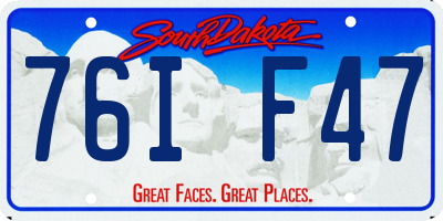 SD license plate 76IF47