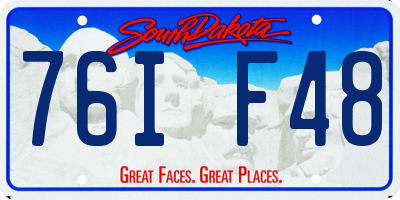 SD license plate 76IF48