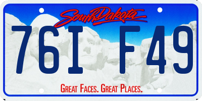SD license plate 76IF49