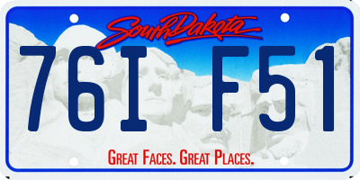 SD license plate 76IF51