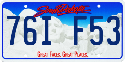 SD license plate 76IF53