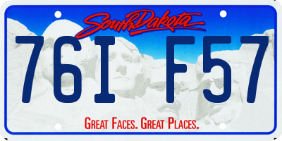 SD license plate 76IF57