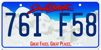SD license plate 76IF58