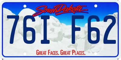 SD license plate 76IF62