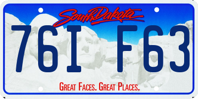 SD license plate 76IF63