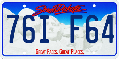 SD license plate 76IF64