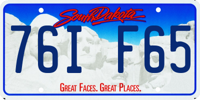 SD license plate 76IF65