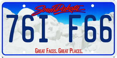 SD license plate 76IF66