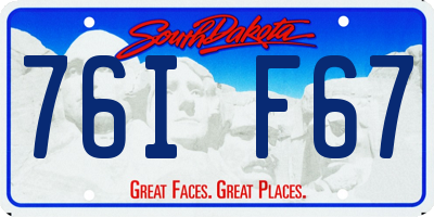 SD license plate 76IF67