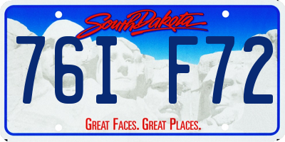 SD license plate 76IF72