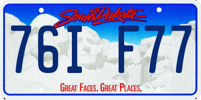 SD license plate 76IF77