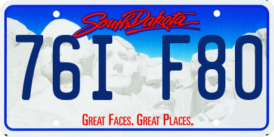 SD license plate 76IF80