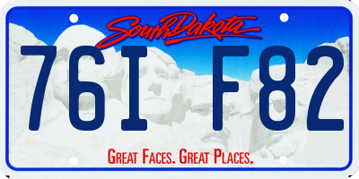 SD license plate 76IF82
