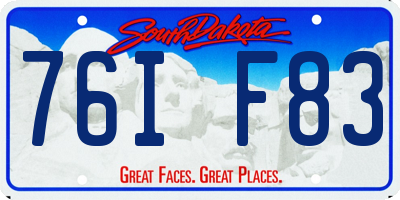 SD license plate 76IF83