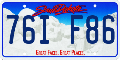 SD license plate 76IF86