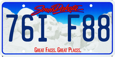 SD license plate 76IF88