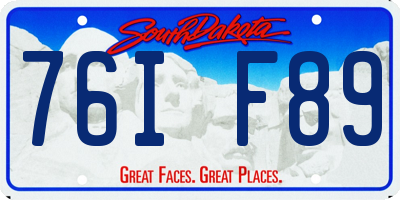 SD license plate 76IF89