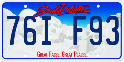 SD license plate 76IF93