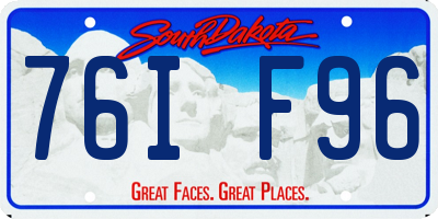 SD license plate 76IF96