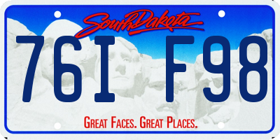 SD license plate 76IF98