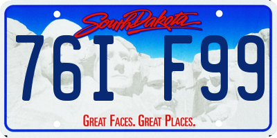 SD license plate 76IF99