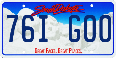 SD license plate 76IG00