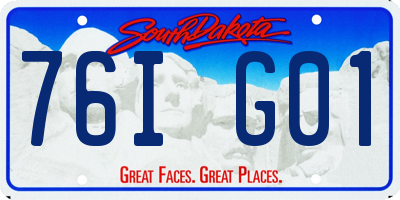 SD license plate 76IG01
