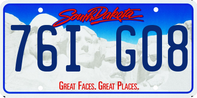 SD license plate 76IG08