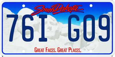 SD license plate 76IG09