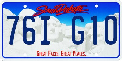 SD license plate 76IG10