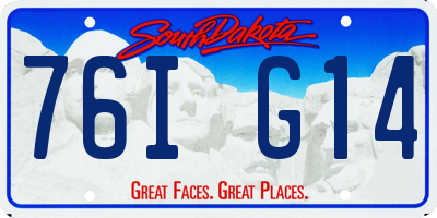 SD license plate 76IG14